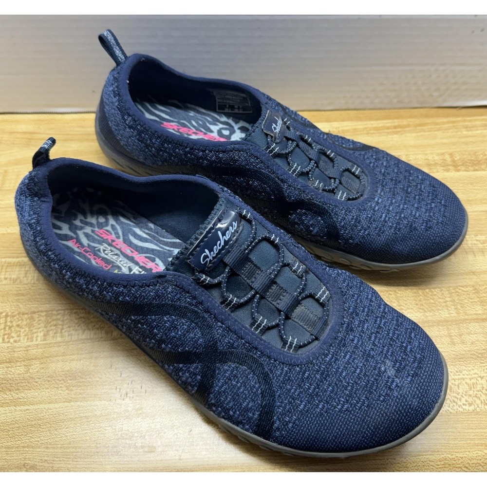 Skechers Shoes Womens Size 8 Blue Relaxed Fit Slip On Memory Foam SN23028